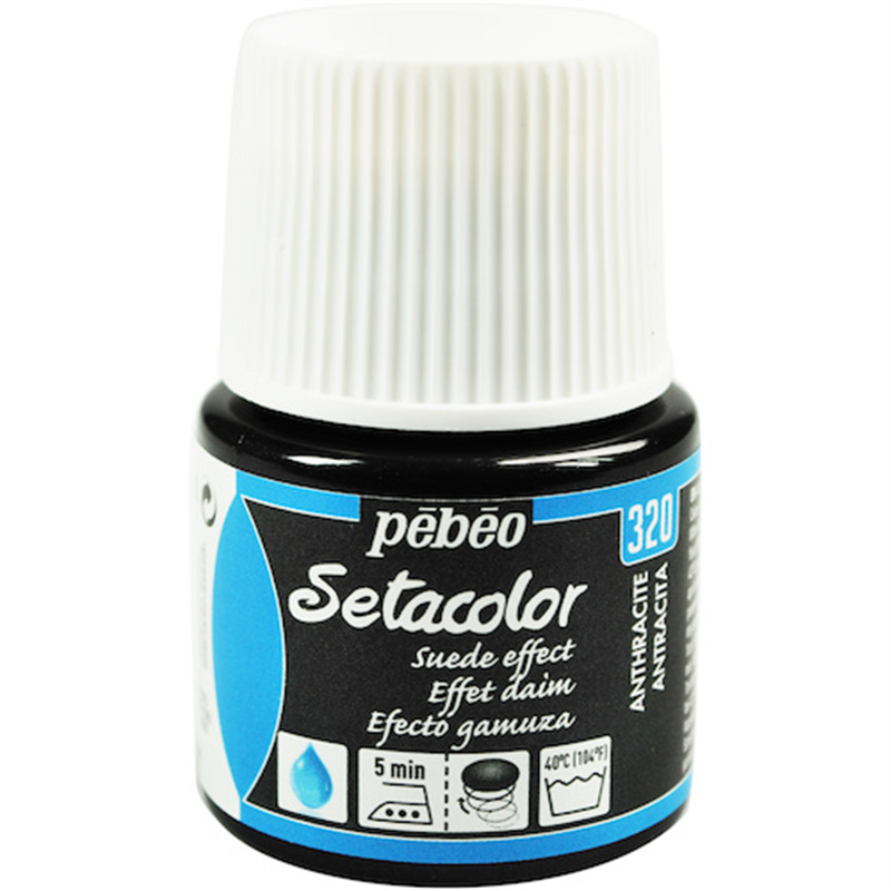 Pebeo 布用水性アクリル絵具セタカラースウェード 45ml アンスラサイト 1本（ご注文単位1本）【直送品】