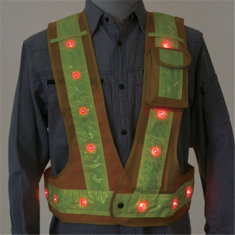 ミズケイ 多機能ベスト｢光るんです｣赤LEDタイプ(黄/黄) 1枚（ご注文単位1枚）【直送品】