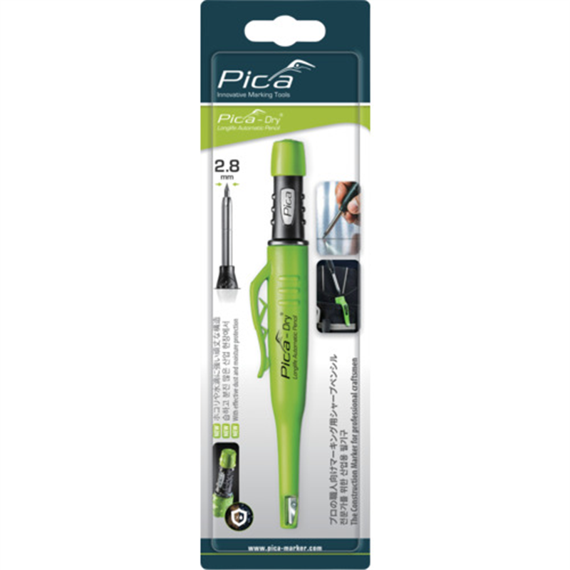 ピカマーカー 建築用シャープペンシルDry 丸芯2.8mm 黒2B ブリスターパック 1本（ご注文単位1本）【直送品】