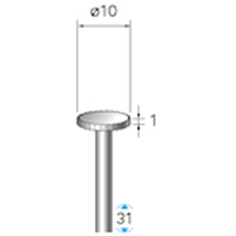 ナカニシ ハイスピード鋼カッター 平型 φ10×1×軸φ3 1本（ご注文単位1本）【直送品】