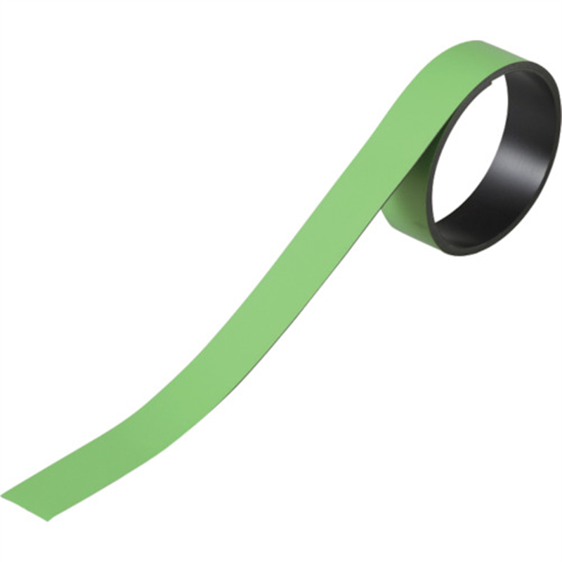 緑十字 テープ状カラーマグネット 緑 マグネ20G 20mm幅×1m×0.8mm 片面磁力 1本（ご注文単位1本）【直送品】