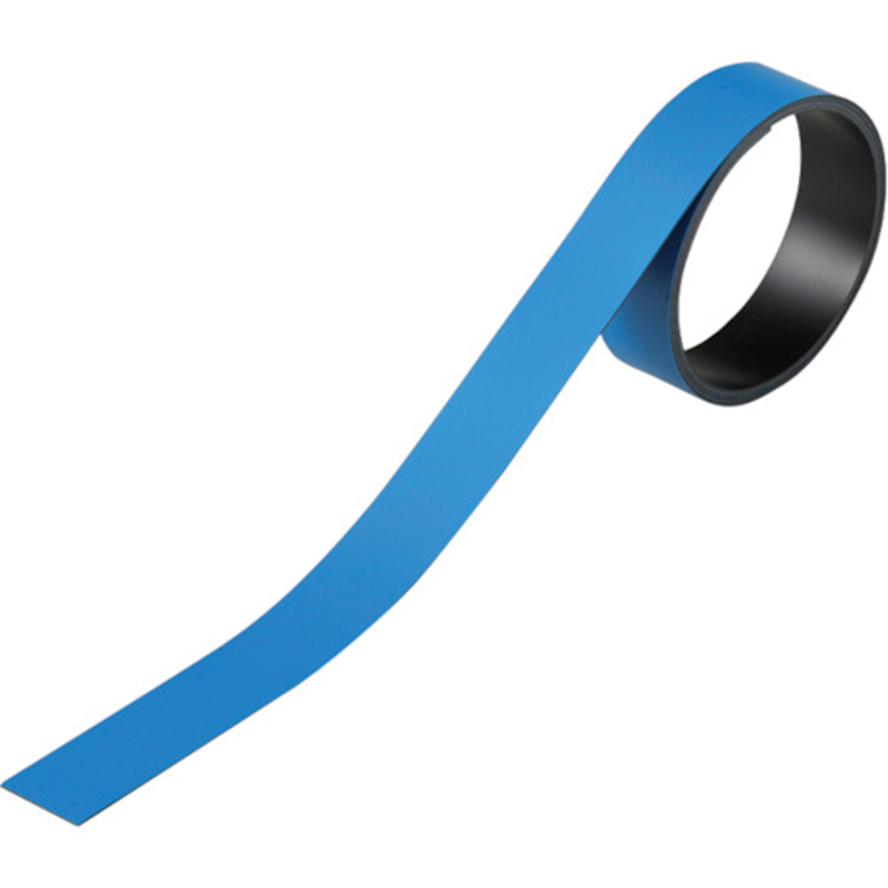 緑十字 テープ状カラーマグネット 青 マグネ20B 20mm幅×1m×0.8mm 片面磁力 1本（ご注文単位1本）【直送品】