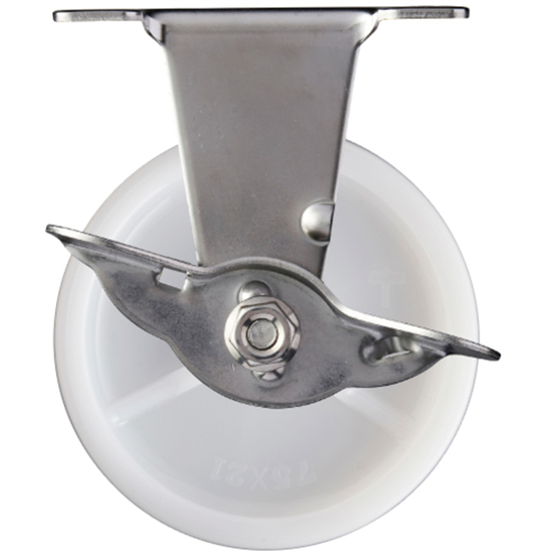 ハンマー ステンレス製プレート式キャスター 固定SP付 車輪径75mm ナイロン車 1個（ご注文単位1個）【直送品】
