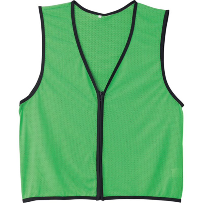 緑十字 メッシュ安全ベスト 蛍光グリーン フリーサイズ 前開きタイプ MZ-200KG 1着（ご注文単位1着）【直送品】