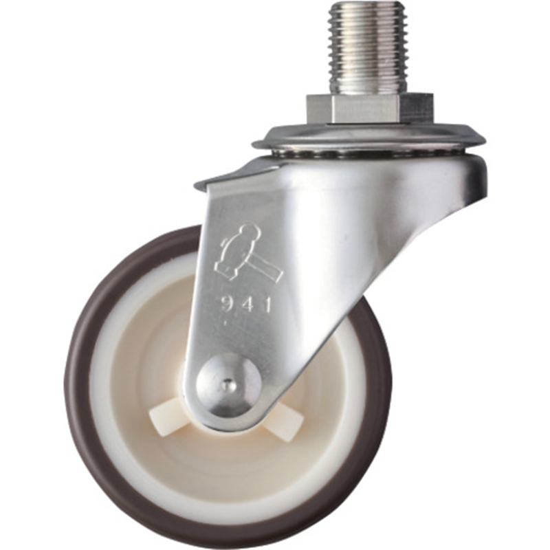 ハンマー ステンレス製ねじ込み式キャスター 自在 車輪径50mm ウレタン車輪 1個（ご注文単位1個）【直送品】