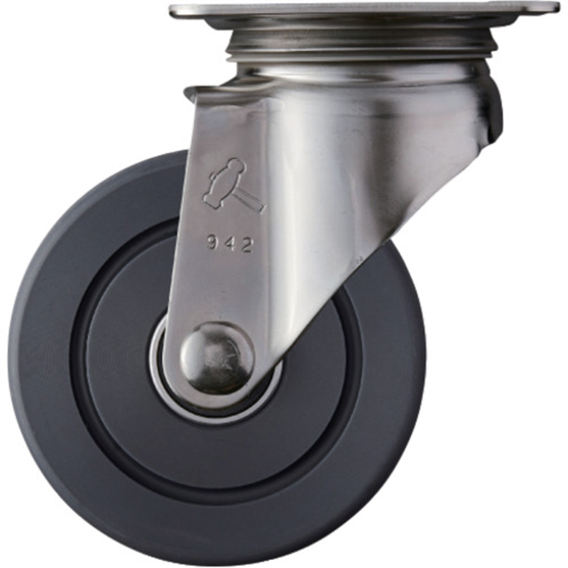 ハンマー ステンレス製プレート式キャスター 自在 車輪径100mm MCナイロン Sシリーズ 1個（ご注文単位1個）【直送品】