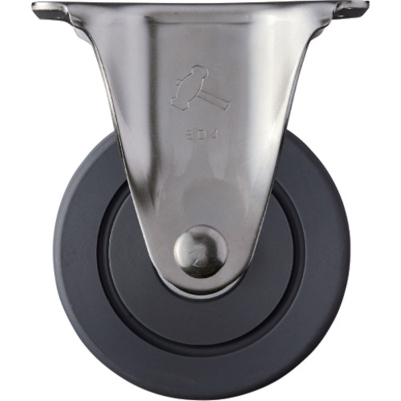 ハンマー ステンレス製プレート式キャスター 固定 車輪径100mm MCナイロン Sシリーズ 1個（ご注文単位1個）【直送品】