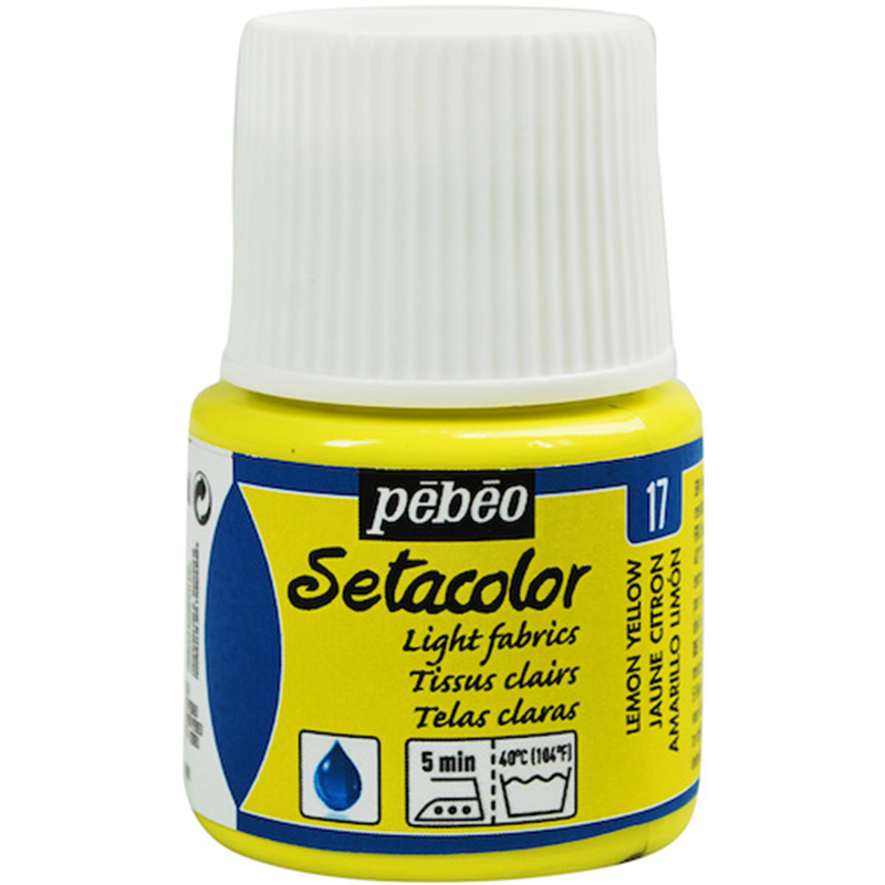 Pebeo 布用水性アクリル絵具セタカラー透明色 45ml レモンイエロー 1本（ご注文単位1本）【直送品】