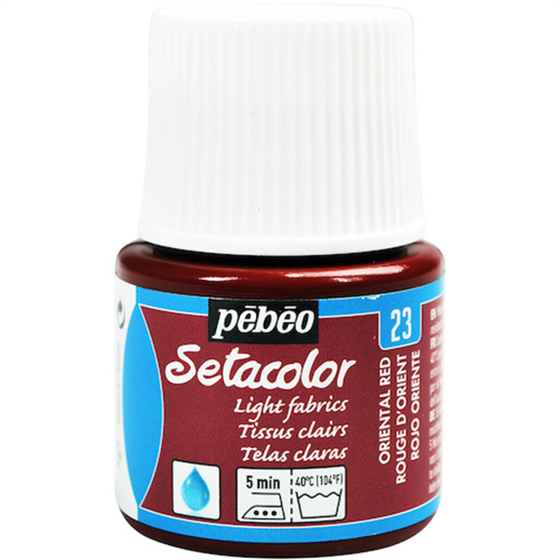 Pebeo 布用水性アクリル絵具セタカラー透明色 45ml オリエンタルレッド 1本（ご注文単位1本）【直送品】