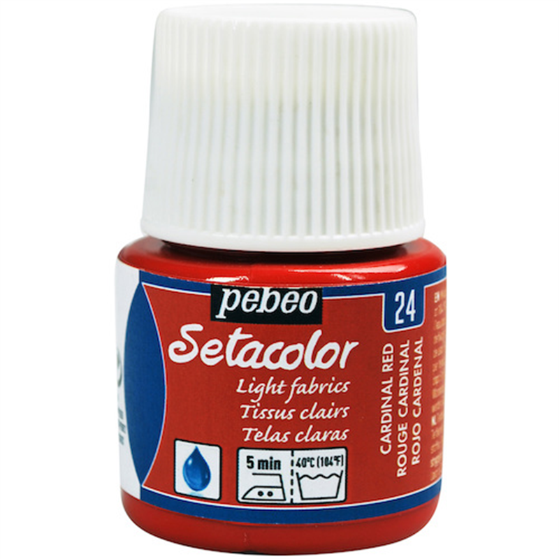 Pebeo 布用水性アクリル絵具セタカラー透明色 45ml カーディナルレッド 1本（ご注文単位1本）【直送品】