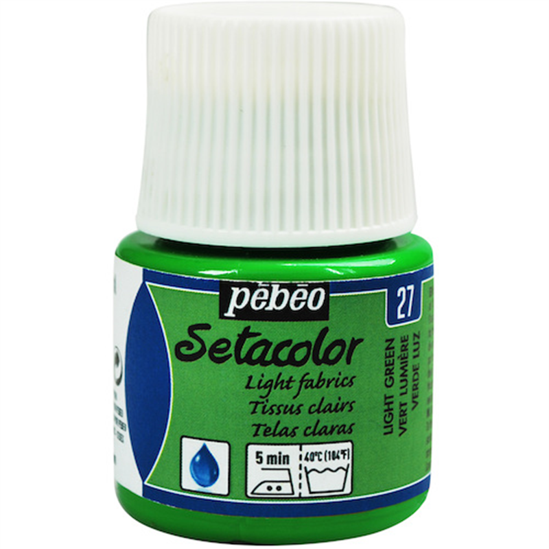 Pebeo 布用水性アクリル絵具セタカラー透明色 45ml ライトグリーン 1本（ご注文単位1本）【直送品】