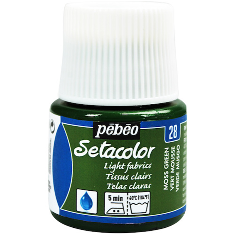 Pebeo 布用水性アクリル絵具セタカラー透明色 45ml モスグリーン 1本（ご注文単位1本）【直送品】