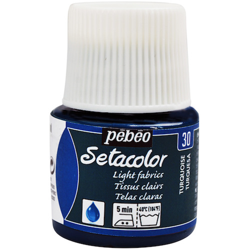 Pebeo 布用水性アクリル絵具セタカラー透明色 45ml ターコイズ 1本（ご注文単位1本）【直送品】