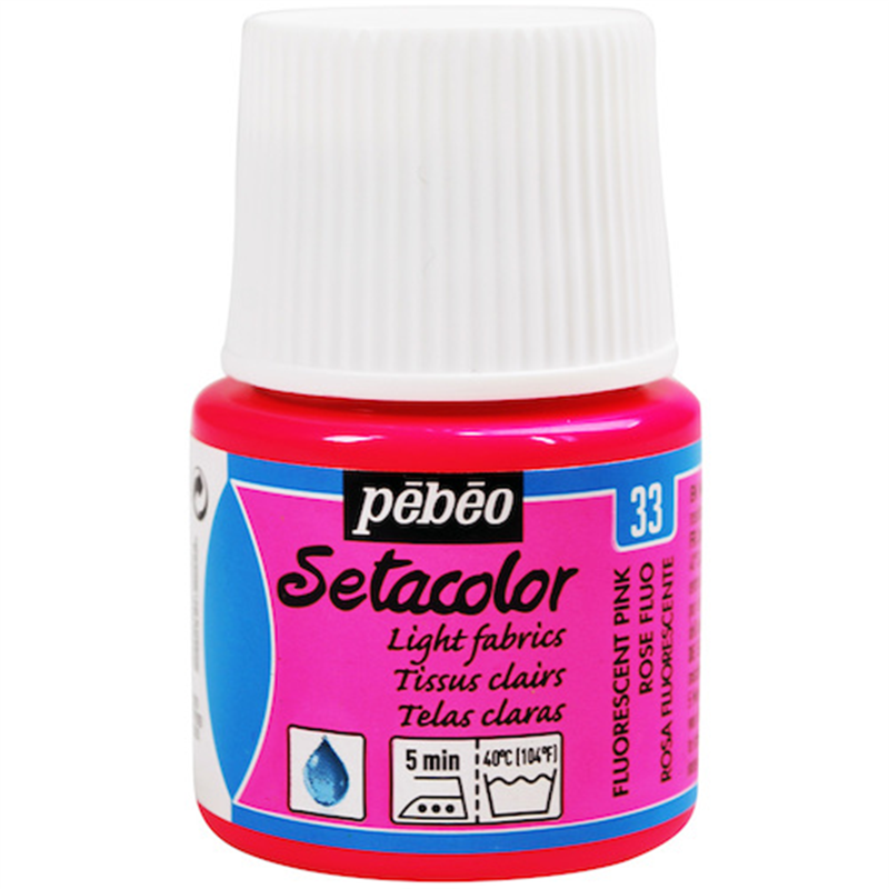 Pebeo 布用水性アクリル絵具セタカラー透明蛍光色 45ml フルレセントピンク 1本(ご注文単位1本)【直送品】