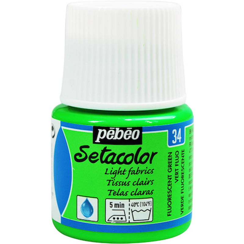 Pebeo 布用水性アクリル絵具セタカラー透明蛍光色 45ml フルレセントグリーン 1本(ご注文単位1本)【直送品】