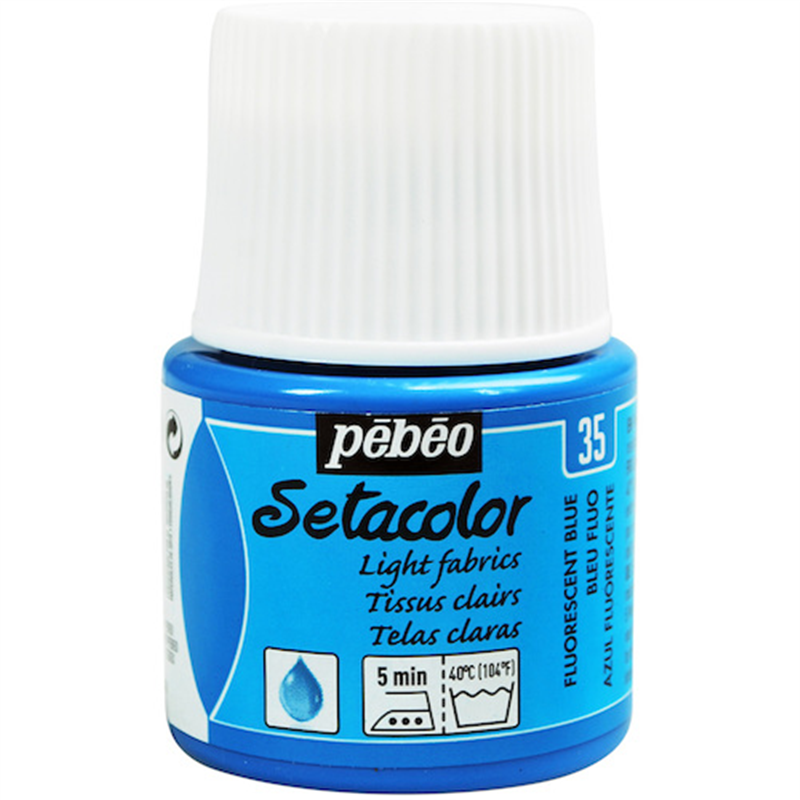 Pebeo 布用水性アクリル絵具セタカラー透明蛍光色 45ml フルレセントブルー 1本(ご注文単位1本)【直送品】