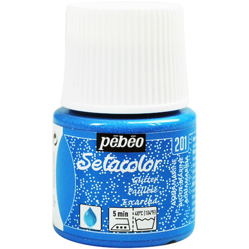 Pebeo 布用水性アクリル絵具セタカラーグリッター 45ml アクアマリン 1本(ご注文単位1本)【直送品】