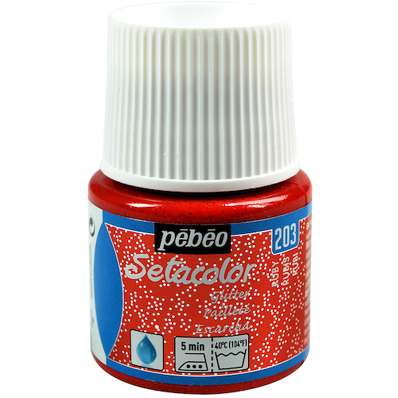 Pebeo 布用水性アクリル絵具セタカラーグリッター 45ml ルビー 1本(ご注文単位1本)【直送品】