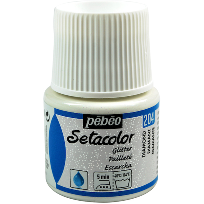 Pebeo 布用水性アクリル絵具セタカラーグリッター 45ml ダイアモンド 1本(ご注文単位1本)【直送品】