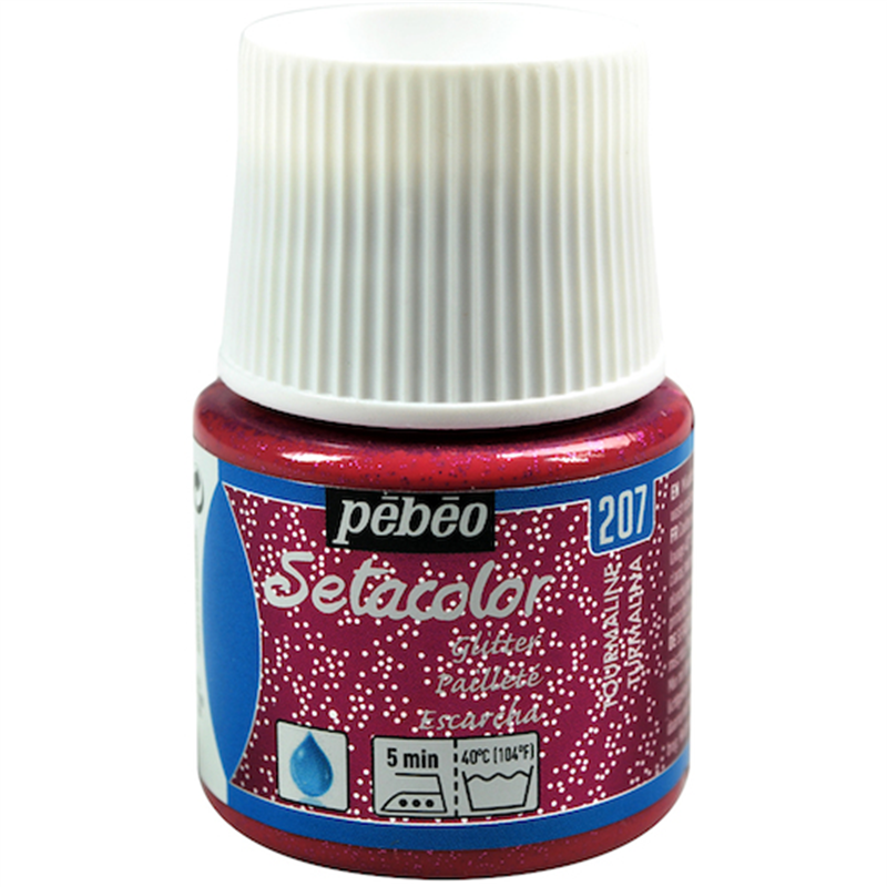 Pebeo 布用水性アクリル絵具セタカラーグリッター 45ml トルマリン 1本(ご注文単位1本)【直送品】