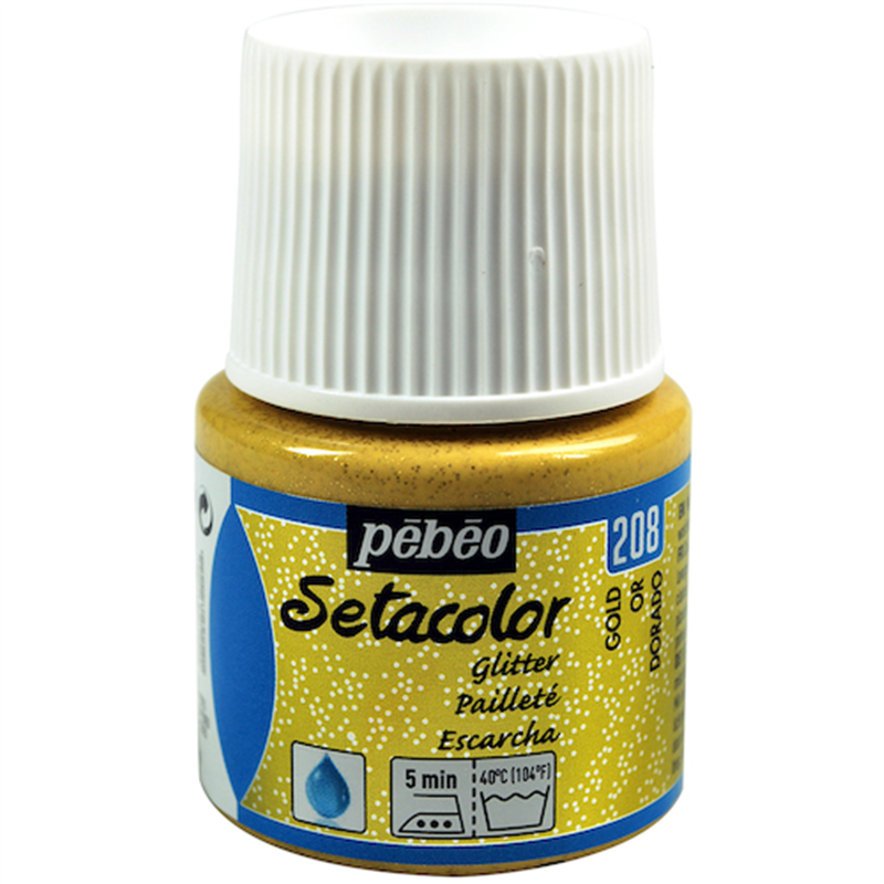 Pebeo 布用水性アクリル絵具セタカラーグリッター 45ml ゴールド 1本（ご注文単位1本）【直送品】