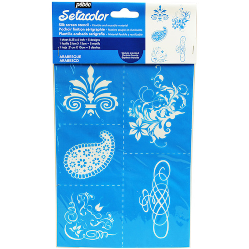 Pebeo シルクスクリーンステンシル型 A5 アラビア唐草模様 1本（ご注文単位1本）【直送品】