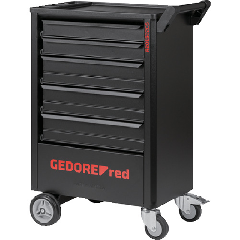 GEDORE デュアルオープンツールトロリ 5段+キャビネット ブラック 1台（ご注文単位1台）【直送品】