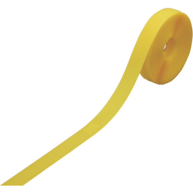 緑十字 フックラインテープ(面ファスナータイプ) FL-255Y 25mm幅×5M 黄 1巻（ご注文単位1巻）【直送品】