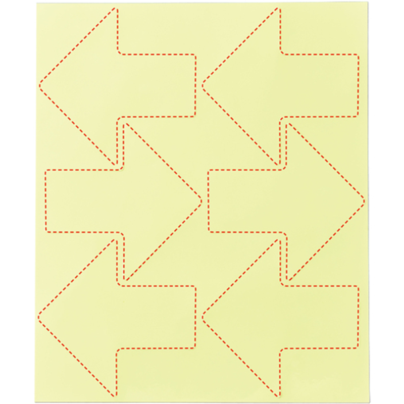 緑十字 高輝度蓄光ステッカー 矢印セット(6枚付き) 100×100 1枚（ご注文単位1枚）【直送品】