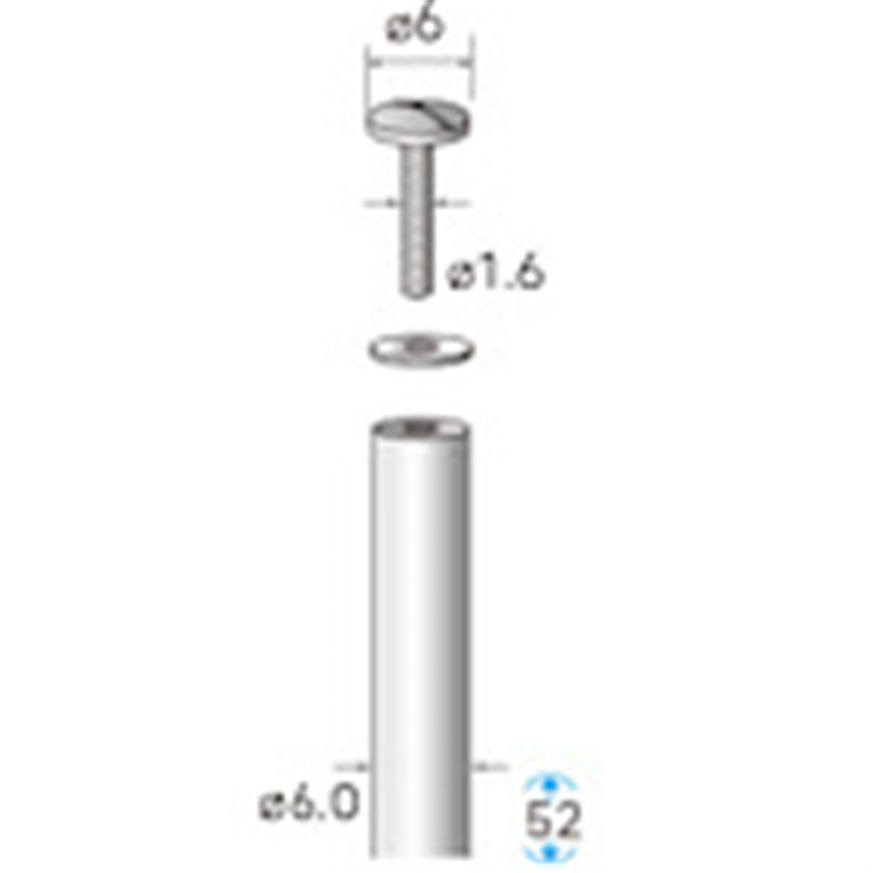 ナカニシ マンドレール ねじ径φ1.6×軸φ6 1本（ご注文単位1本）【直送品】