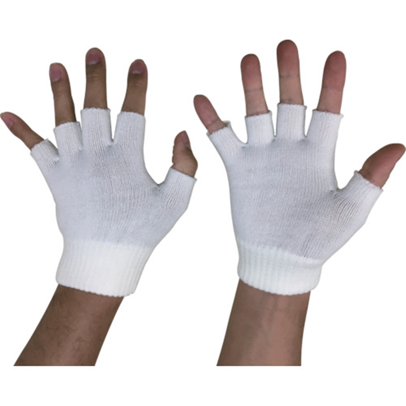 勝星 のびのびマジック手袋指切(ボツなし) 白 1双（ご注文単位1双）【直送品】