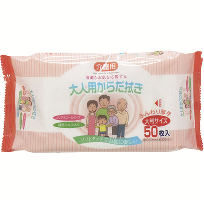 緑十字 ウェットティッシュ 防災用品 大人用からだ拭き(ノンアルコール・緑茶エキス入り) 1個（ご注文単位1個）【直送品】