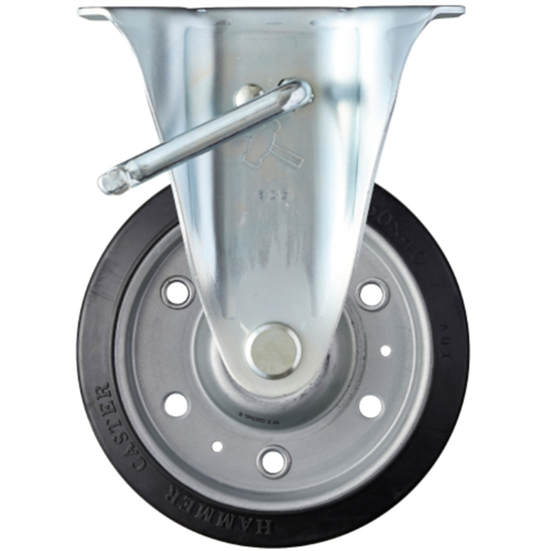 ハンマー プレート式キャスター 固定(ストッパー付) 車輪径150mm ゴム車輪 Jシリーズ 1個（ご注文単位1個）【直送品】