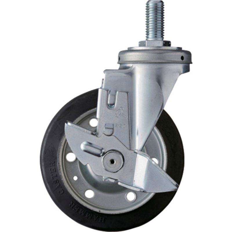 ハンマー ねじ込み式キャスター 420SAシリーズ(ゴム車・太ねじタイプ) 自在ストッパー付 車輪径150mm  1個（ご注文単位1個）【直送品】