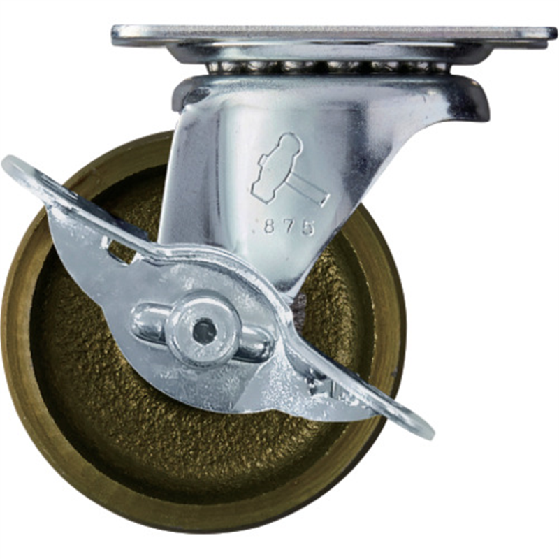 ハンマー プレート式キャスターGシリーズ自在式ストッパー付(イモノ車) 車輪径65mm 1個（ご注文単位1個）【直送品】