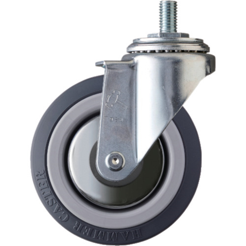 ハンマー ねじ込み式キャスター 自在 車輪径100mm ウレタン車輪(ナイロンホイール・ベアリング) 1個（ご注文単位1個）【直送品】