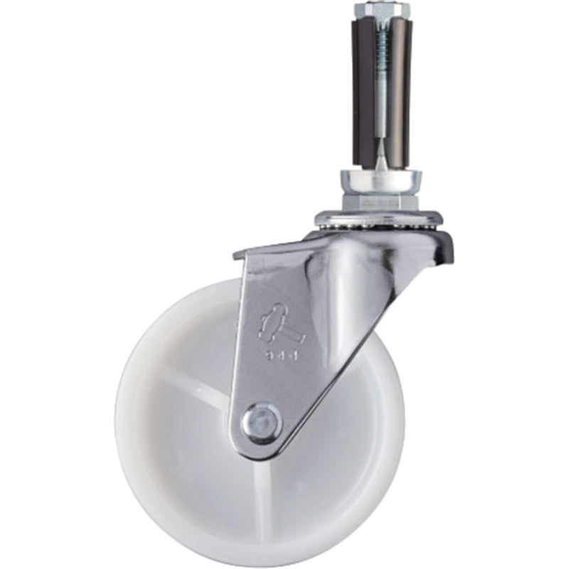 ハンマー パイプ差込み式キャスター 自在 車輪径75mm ナイロン車輪 φ16~18用 1個（ご注文単位1個）【直送品】