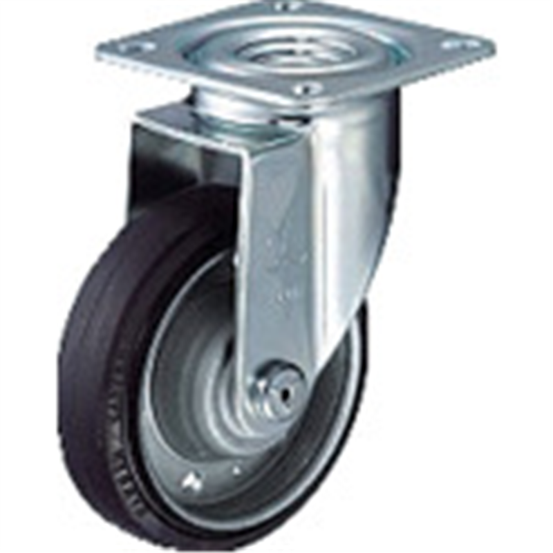 ハンマー プレート式キャスター 自在 車輪径150mm ゴム車輪(ボールベアリング) 1個（ご注文単位1個）【直送品】