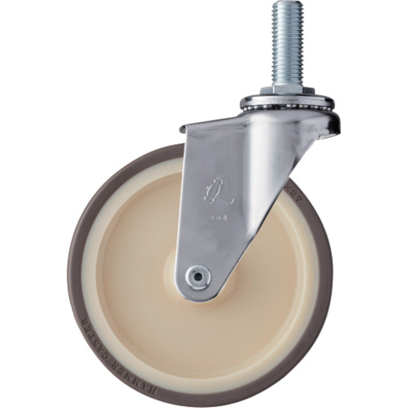 ハンマー ねじ込み式キャスター 420EAシリーズ 旋回式 車輪径125mm ウレタン車輪(ナイロンホイール・ローラーベアリング)M16 1個（ご注文単位1個）【直送品】