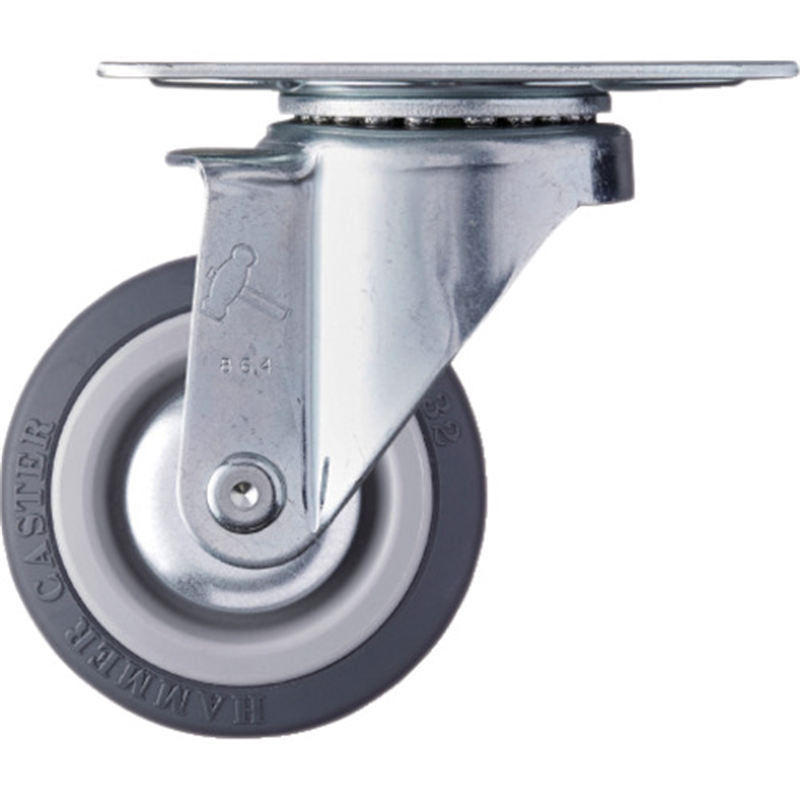 ハンマー プレート式キャスター 自在 車輪径75mm ウレタン車輪 Mシリーズ 1個（ご注文単位1個）【直送品】