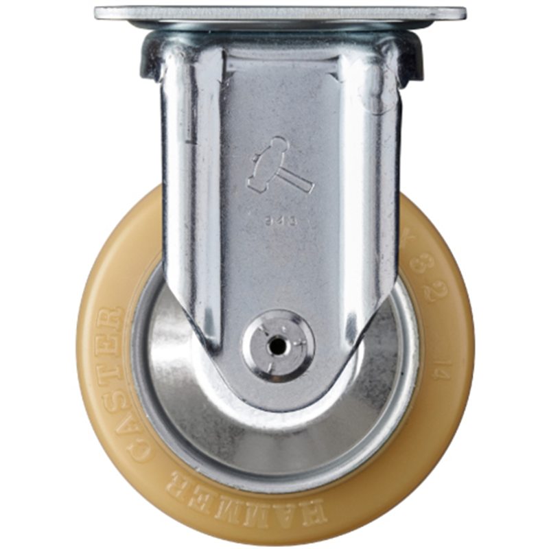 ハンマー 固定式ウレタン車輪(スチール・ローラーベアリング)100mm 1個（ご注文単位1個）【直送品】