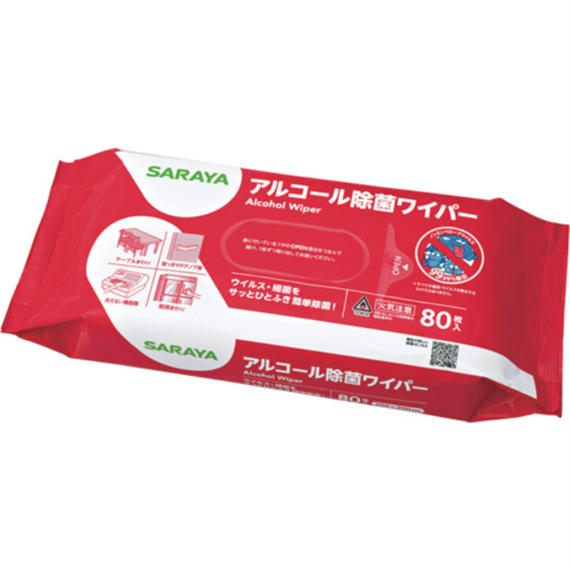 サラヤ アルコール除菌ワイパー80枚入 1パック（ご注文単位1パック）【直送品】