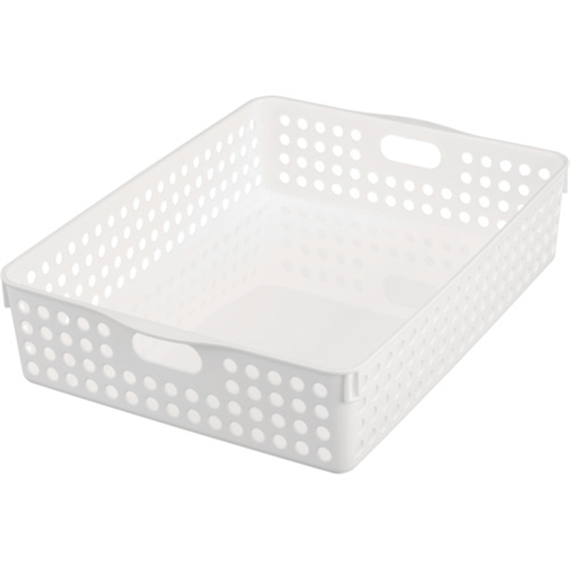 inomata ストックバスケット A4 ホワイト 1個（ご注文単位1個）【直送品】