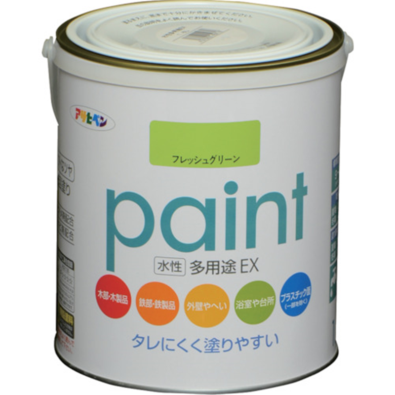 アサヒペン 水性多用途EX 1.6L フレッシュグリーン 1缶（ご注文単位1缶）【直送品】