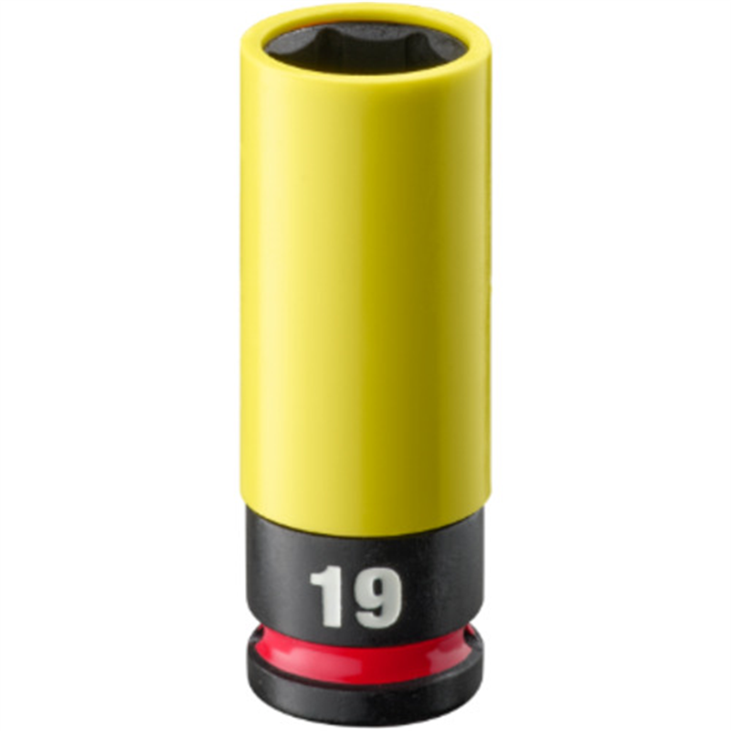 milwaukee SHOCKWAVE IMPACT DUTY ホイールナット用インパクトソケット 1/2インチ(12.7mm)角 19mm(黄) 1個（ご注文単位1個）【直送品】