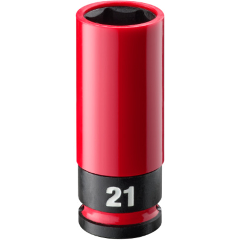 milwaukee SHOCKWAVE IMPACT DUTY ホイールナット用インパクトソケット 1/2インチ(12.7mm)角 21mm(赤) 1個（ご注文単位1個）【直送品】