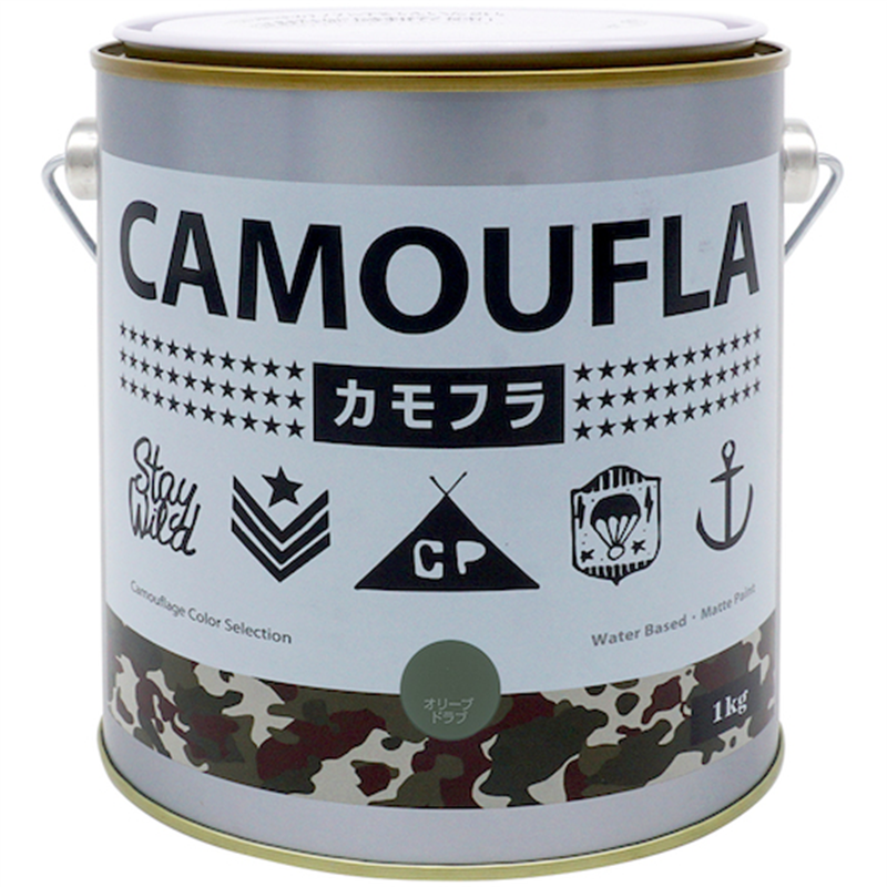 ニッぺ 水性塗料 カモフラ-CAMOUFLA- オリーブドラブ1KG  1缶（ご注文単位1缶）【直送品】