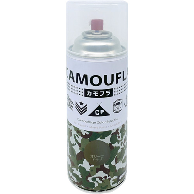 ニッぺ 迷彩 ミリタリー アーミー つやなしスプレー カモフラスプレー -CAMOUFLA- 400ML オリーブドラブ 1本(ご注文単位1本)【直送品】