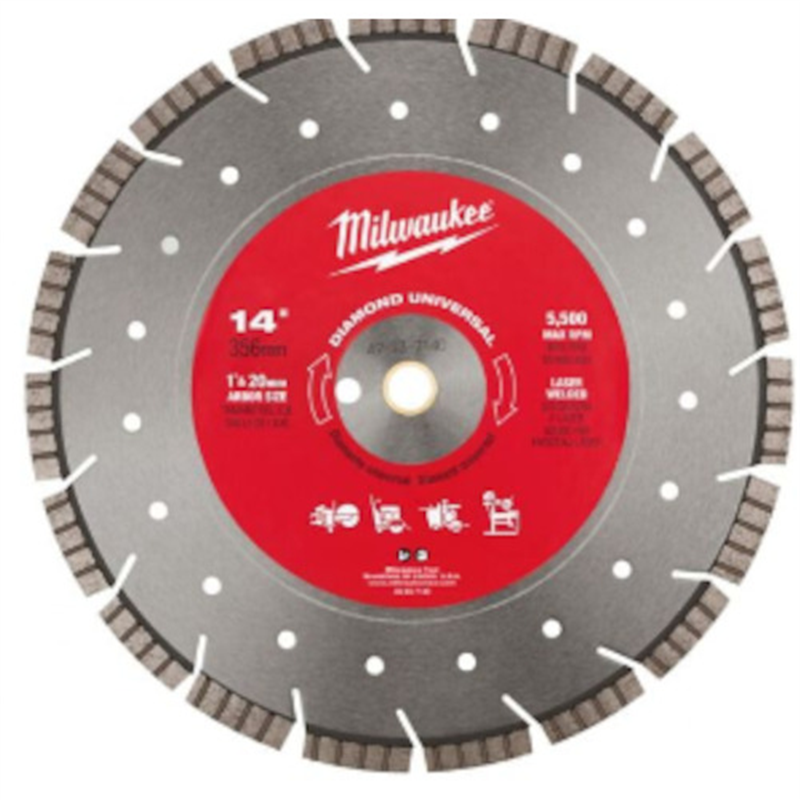 milwaukee 14インチ(356mm)ダイヤモンドブレード(セグメントウェーブ型) 1個（ご注文単位1個）【直送品】