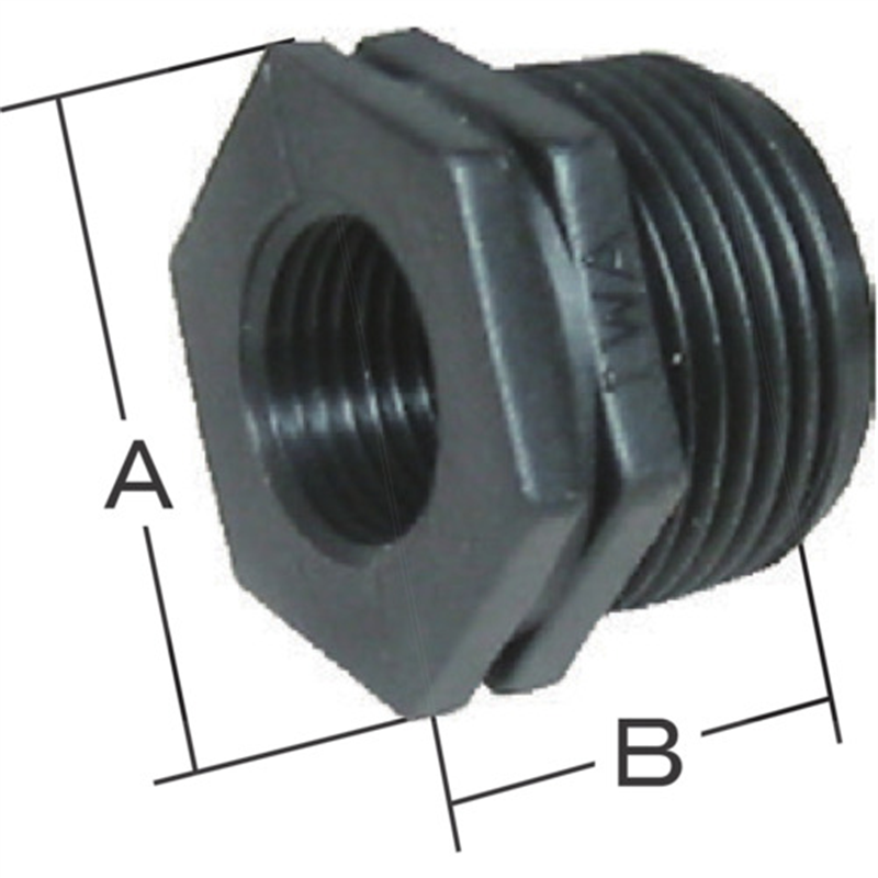 IWA 樹脂(PP)製 配管継手 ブッシング 1個（ご注文単位1個）【直送品】